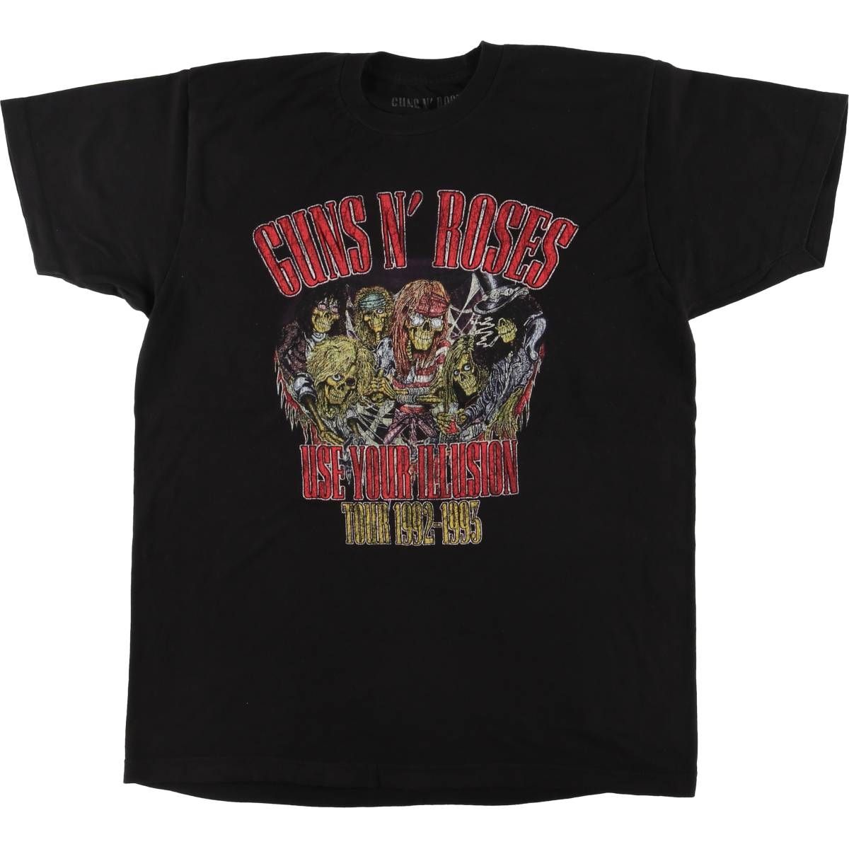 古着 GUNS N ROSES ガンズアンドローゼズ ドクロ柄 スカル柄 バンドTシャツ バンT メンズL相当|eaa547231