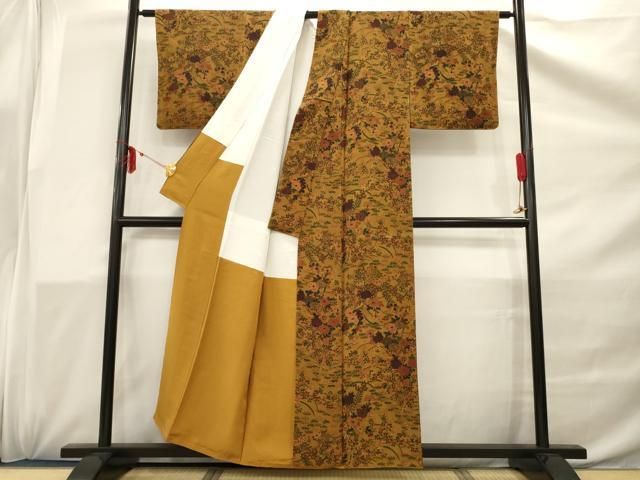 平和屋着物■上質な小紋　草花文　鬼しぼ縮緬　正絹　逸品　未使用　AAAJ1114Aog 平和屋着物□上質な小紋 草花文 鬼しぼ縮緬 正絹 逸品 CAAQ5344kb