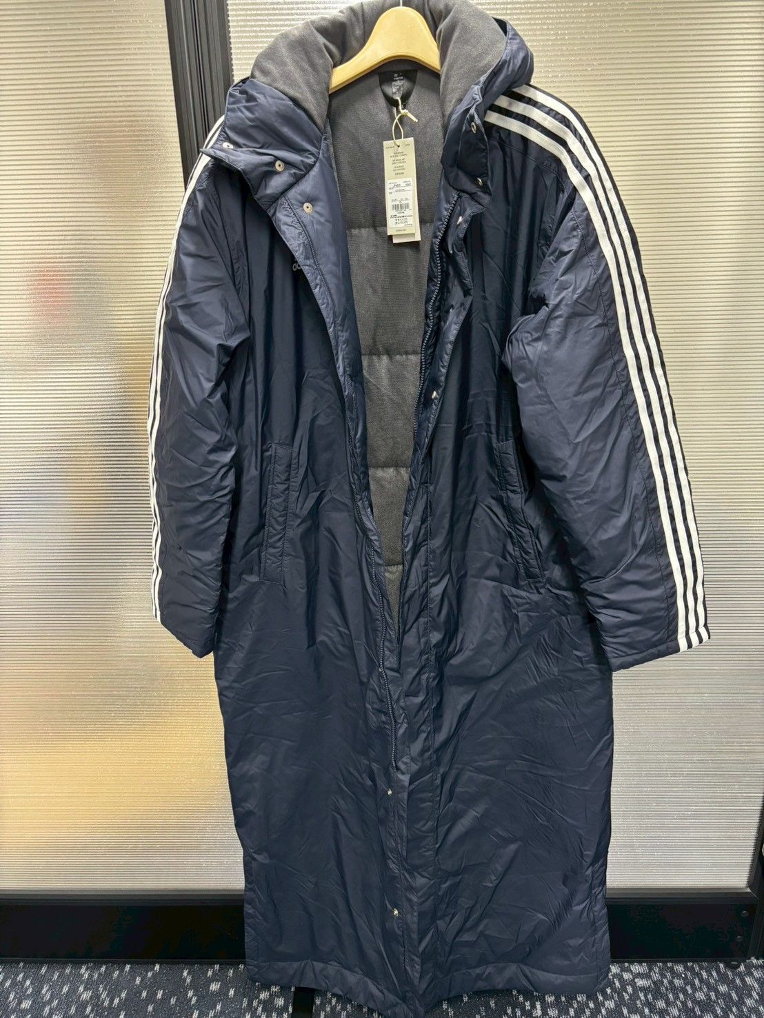 adidas アディダス ベンチコート JP4653 KSA20 3ストライプ ネイビー