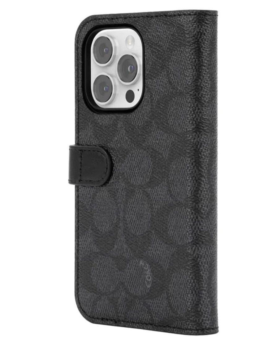 Coach iPhoneケース iPhone 14 Pro Folio Case - Signature C Black