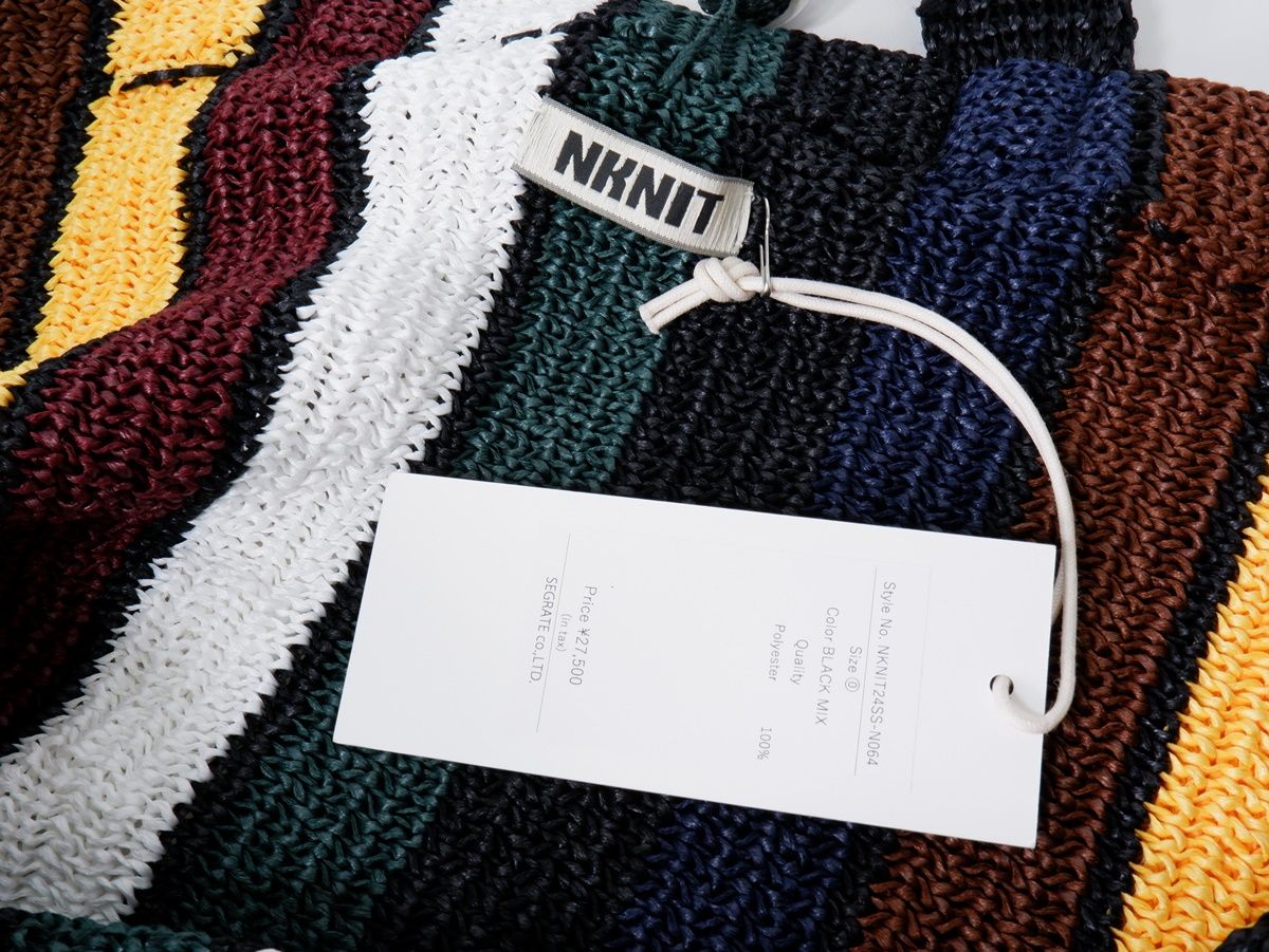 NKNITンニット 2024SS multi KNIT big bagマルチストライプ ビッグ 