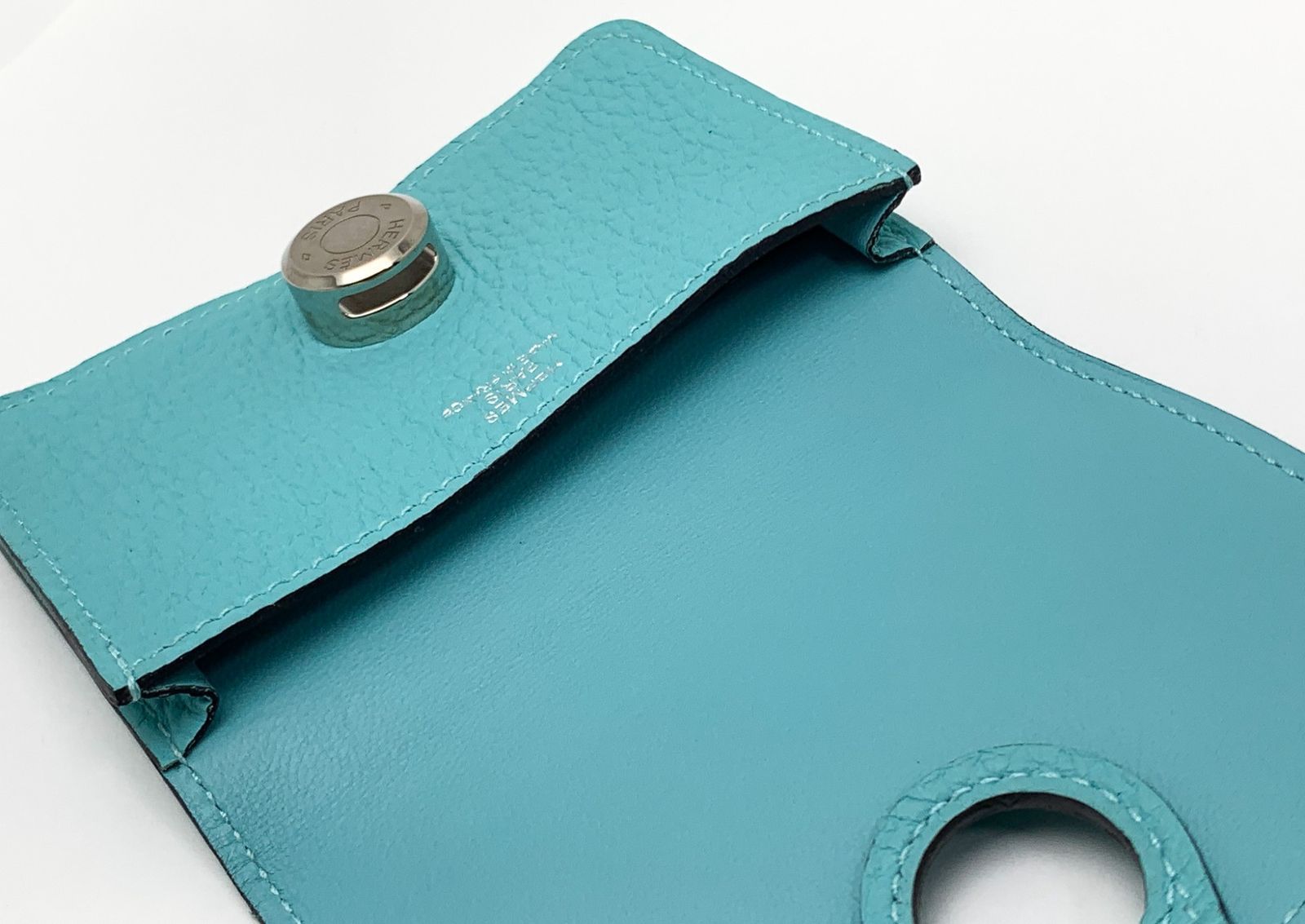 HERMES エルメス トゴ 水色 ブルー系 ドゴン カードケース X刻印