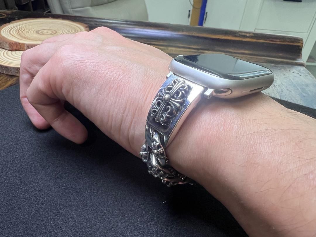 ⭐️JUE　Apple Watch　シルバー細身ミリタリー　16.5cm　刻印有り
