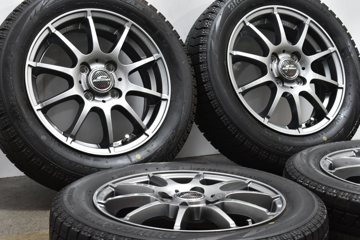 【程度良好品】シュナイダー 14in 4.5J +43 PCD100 ブリヂストン ブリザック VRX 155/65R14 N-BOX N-ONE サクラ ワゴンR タント ムーヴ