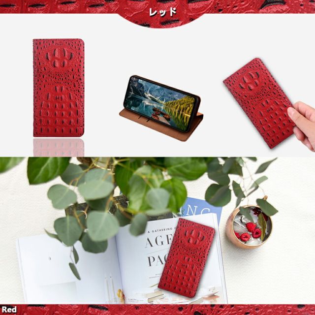 CA8103] [Android One S2] iPhone12 pro Max ケース 手帳型 本革 鰐柄