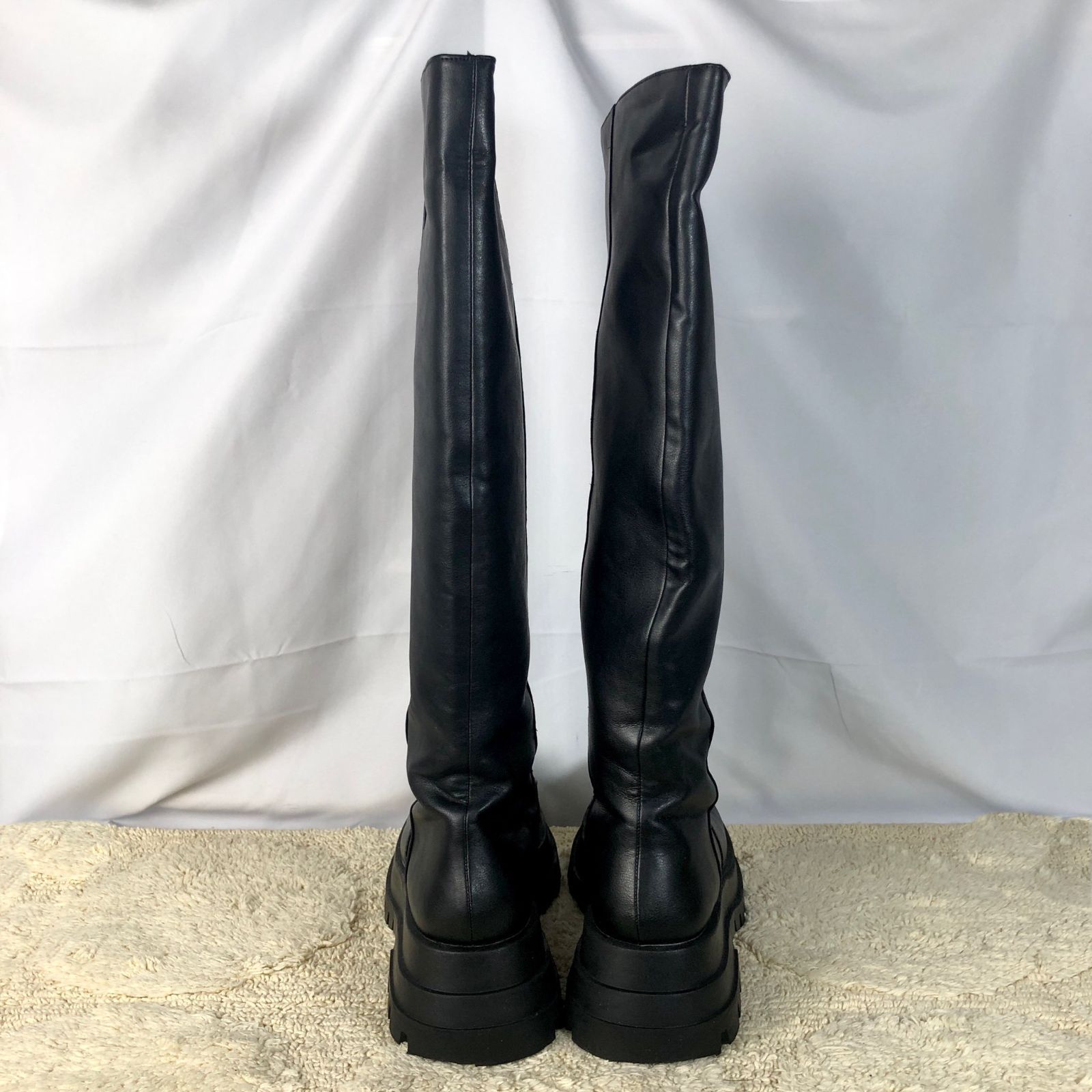 ☆ZARA☆41 (27.0cm相当) ロングブーツ ザラ レディース 黒 ブラック 