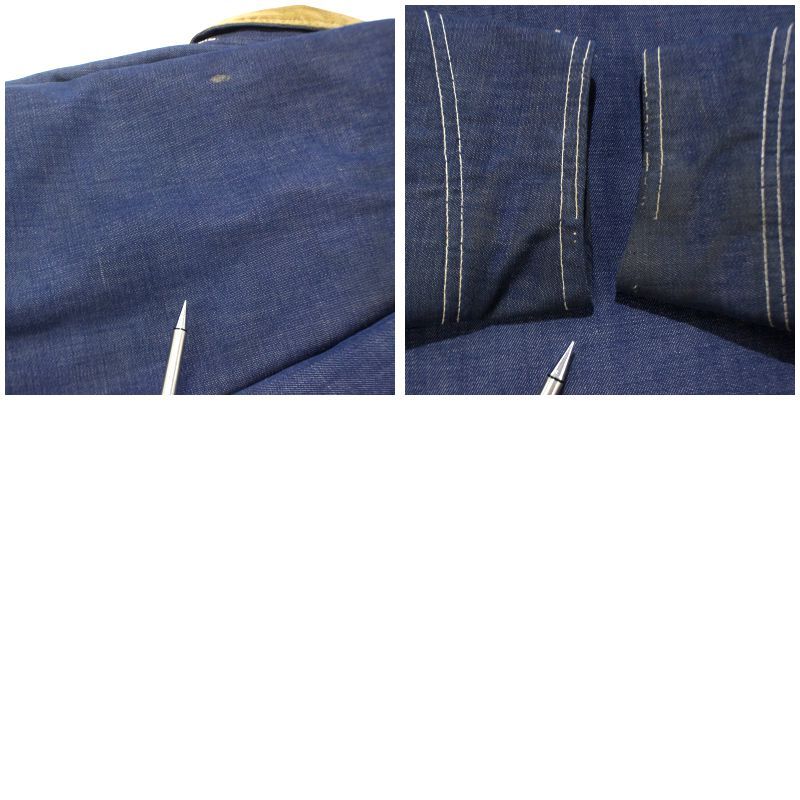 70s Lee 81LJ デニム カバーオール　裏地　ブランケット　L相当 70s USA製 vintage Lee 81-LJ 裏地ブランケット バッドダイ デニム