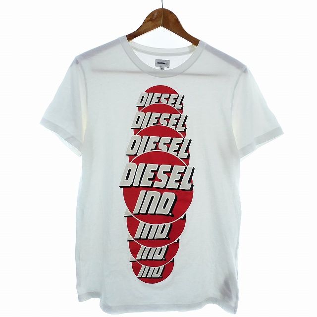 【DIESEL】フォトプリント Tシャツ 半袖 コットン ロゴ ホワイト 本物ディーゼルDIESELコットンフォトプリント半袖Tシャツメンズ