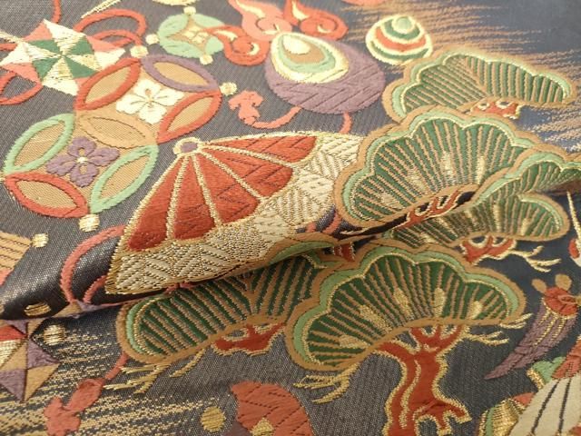 平和屋着物○ファッションデザイナー 花井幸子 六通柄袋帯 唐織 飛鶴