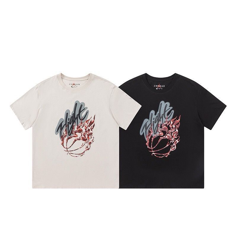 ✨新品✨Travis Scott Cactus Jack x Jordan Flame 半袖 Tシャツ 2色:Black/White