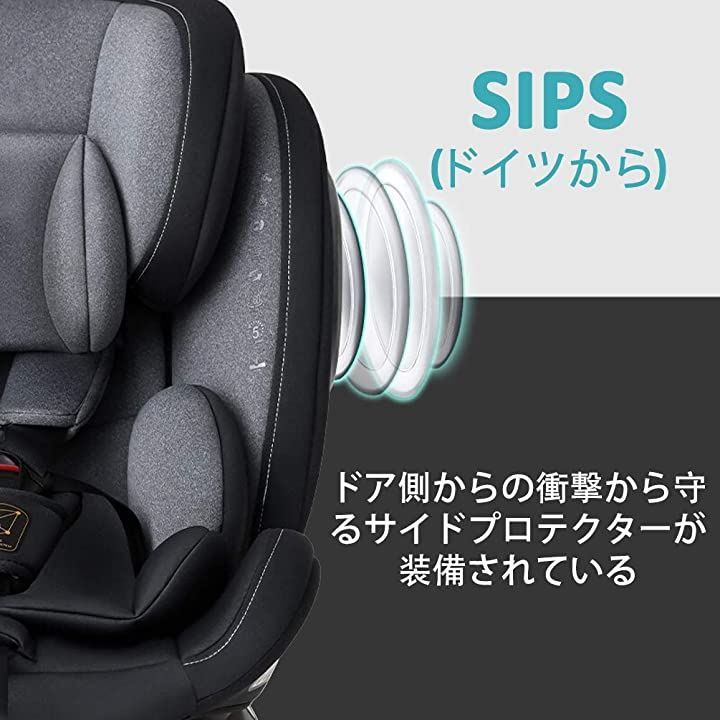 Impetus 360° 回転式 チャイルドシート 新生児～12歳頃対象 ISOFIX対応 シートベルト固定( ブラック, one size) -  メルカリ