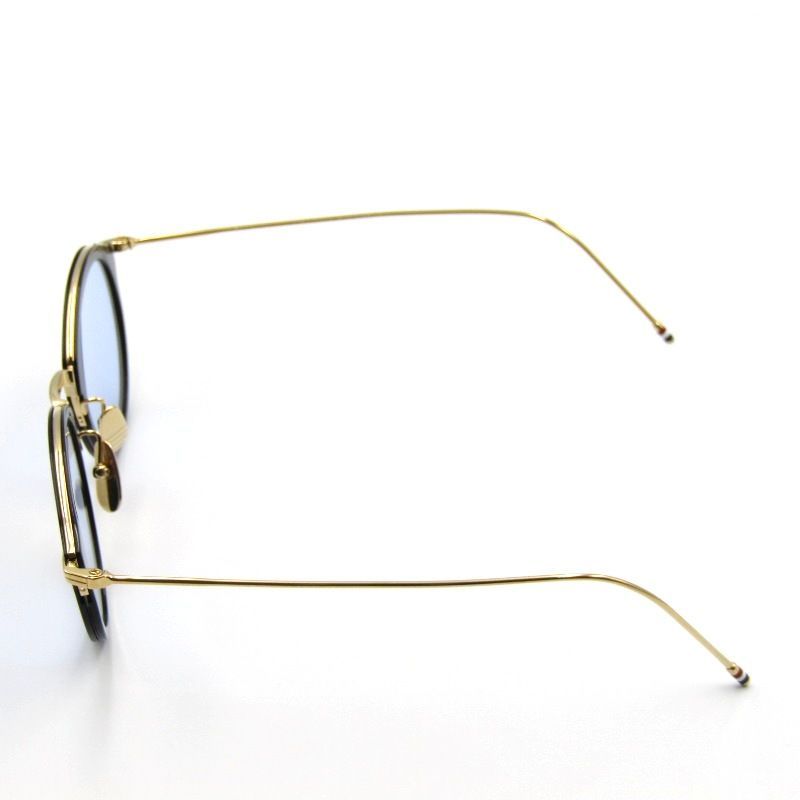 【美品】THOM BROWNE TBX-908-49-01 サングラス 正規品 THOM BROWNE/トムブラウンTBX-908-01 49SizeBlack/White Gold