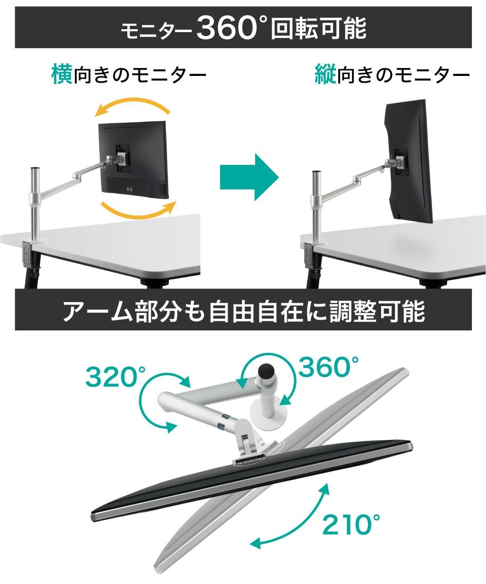 100%本物保証! LOE ロエ デュアル モニター アーム ディスプレイ ノートPC 2画面 スタンド デスクマウント ダブルクランプ LOL2 白 x シルバー スペシャルな
