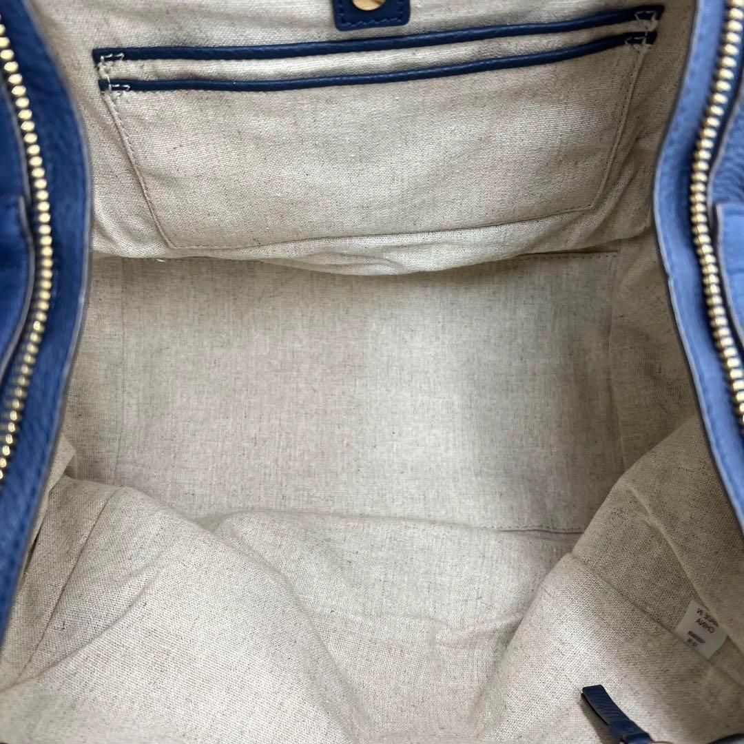 美品】Tory Burch ハーフムーン ハンドバッグ 2way ネイビー 美品】Tory Burch ハーフムーン ハンドバッグ 2way ネイビー