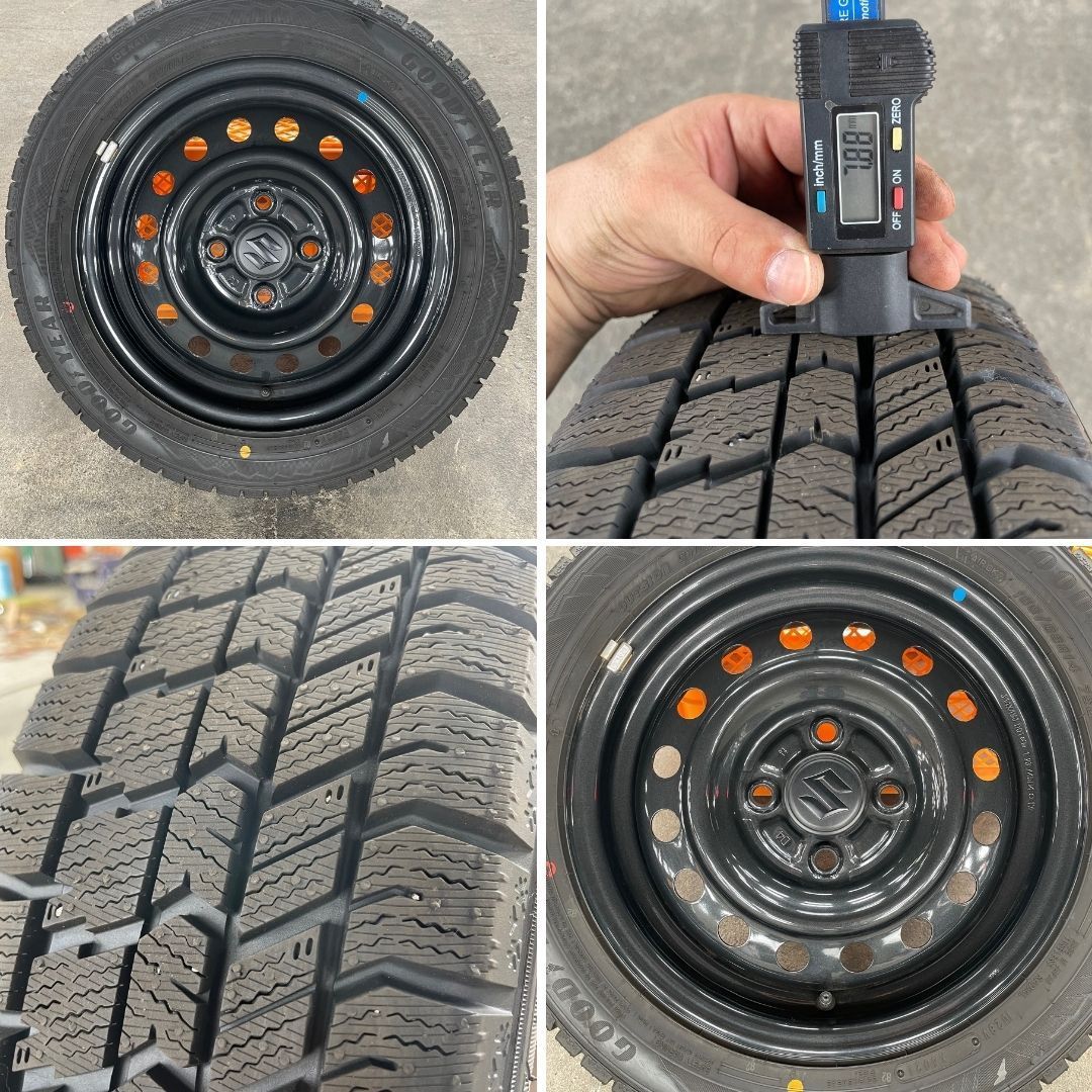 送料込　155/65R14 NAVI8（2021年製造） スペーシアベース（MK33V）スタッドレス　純正ホイール 4本