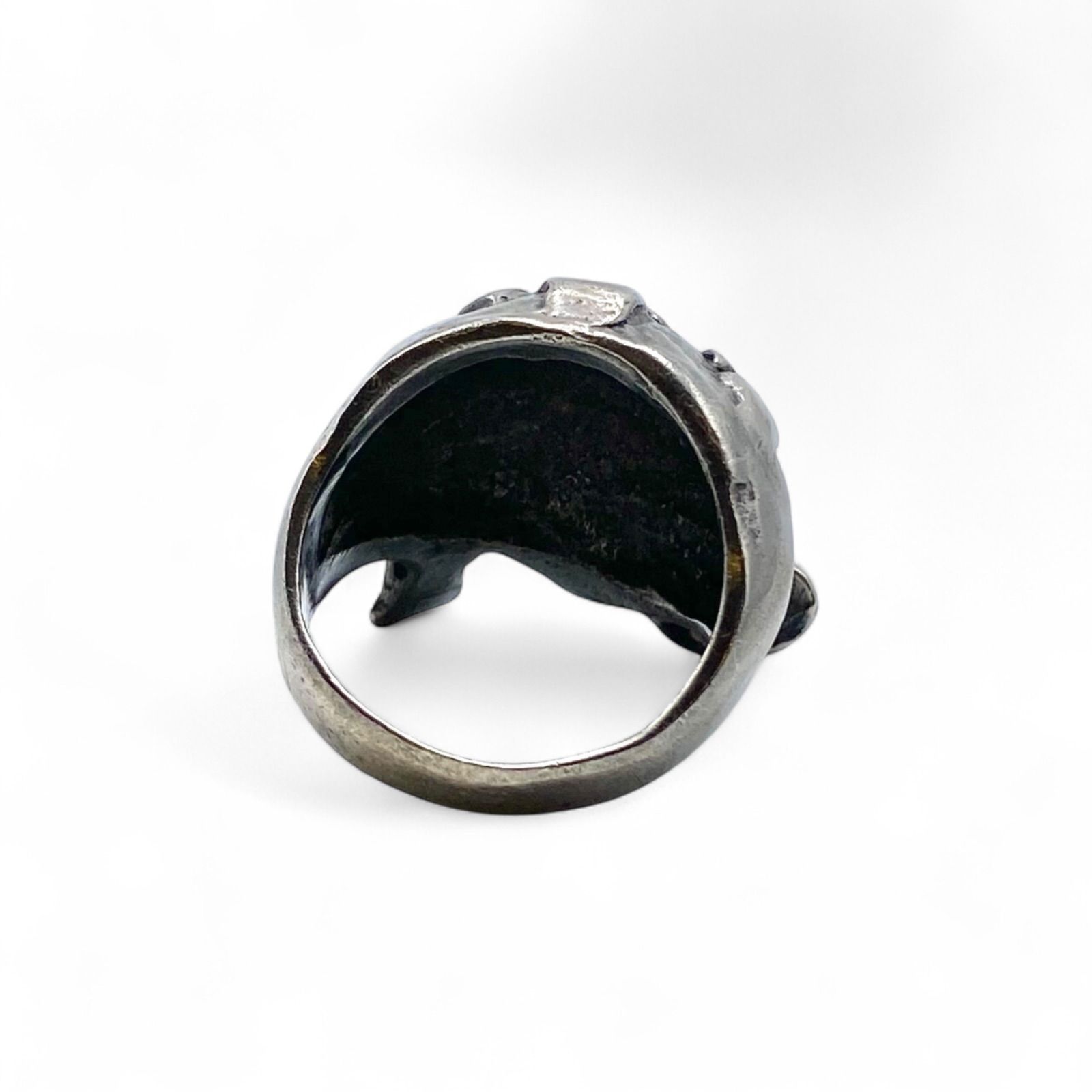 抜群の存在感】タートル 亀 Silver 刻印 80s Vintage Design Ring 
