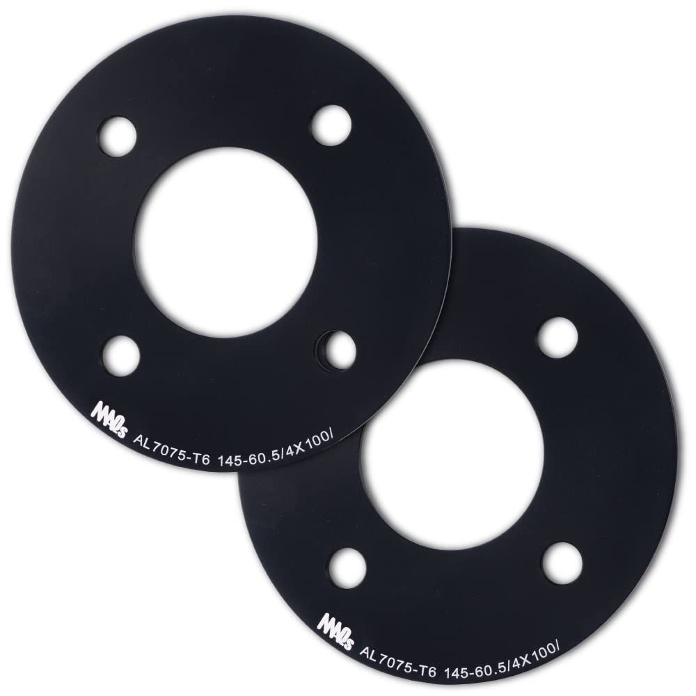 Size:100 4H 8mm 鍛造 100 4穴 8mm ホイールスペーサー MAQs アルミ スチール ホイール 単穴 2枚 ブラック