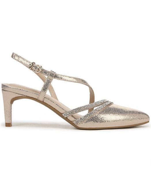 送料無料 ライフストライド レディース パンプス シューズ Women s Arlo 2 Pointed Toe Slingback Pumps Platino G Faux Leather