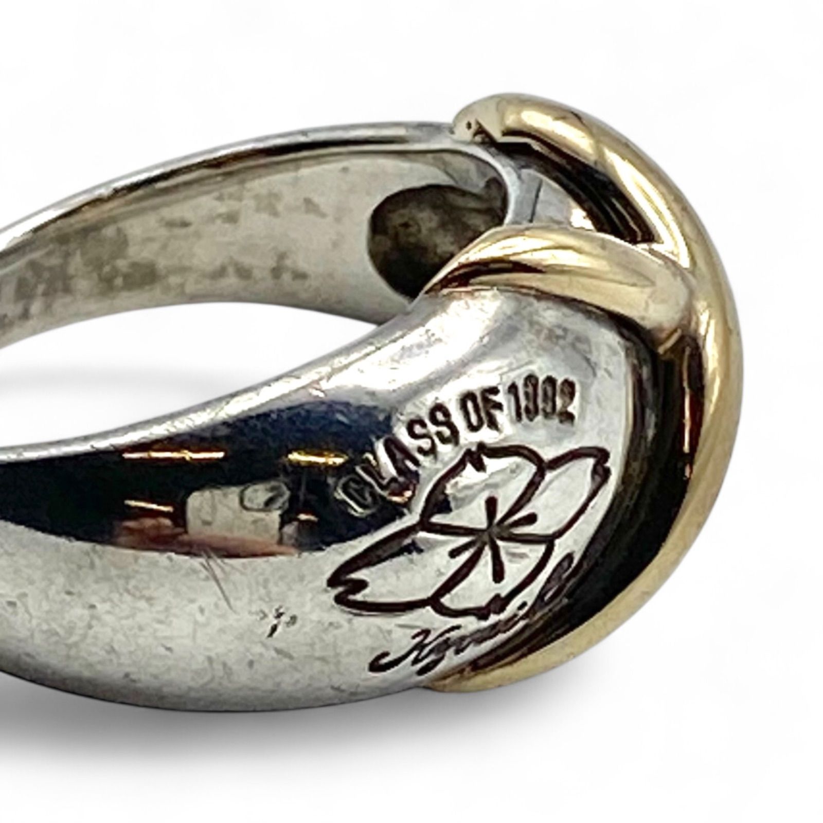 至高の逸品】K18 ゴールド 金 Silver 刻印 90s Vintage Design Ring