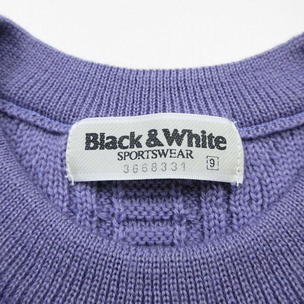 ブラックアンドホワイト Black＆White ケーブル編み ニット