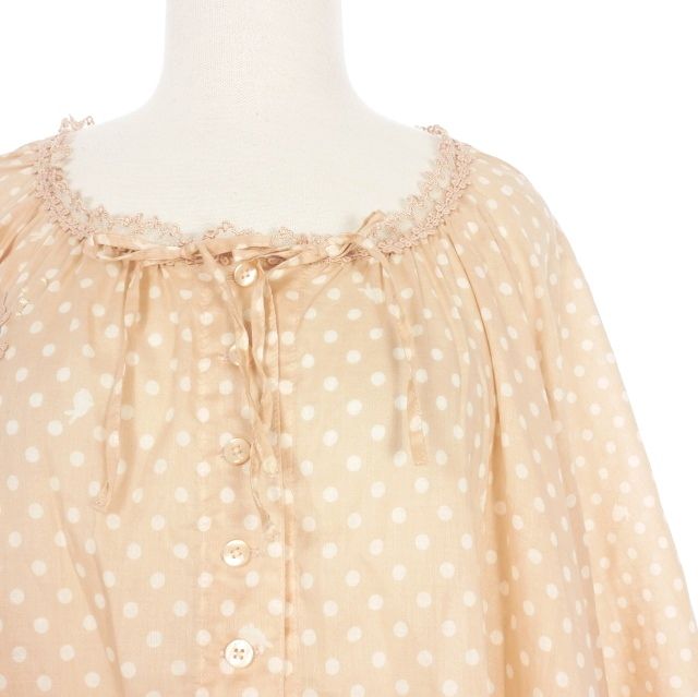 ピンクハウス PINK HOUSE ピコ加工 ドット柄 フラワーレース ウサギ チュニックブラウス シャツ 半袖 ピンク P012RFB23 レディース ピンクハウス PINK HOUSE ピコ加工 ドット柄 フラワーレース