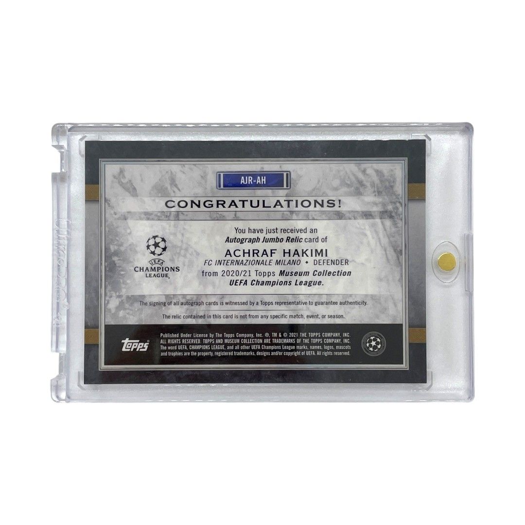 TOPPS サッカーカード MUSEUM COLLECTION ACHRAF HAKIMI INTERNAZIONALE MILANO 58/75 #AJR-AH 送料無料 中古 IT1 TOPPS サッカーカード MUSEUM COLLECTION ACHRAF HAKIMI