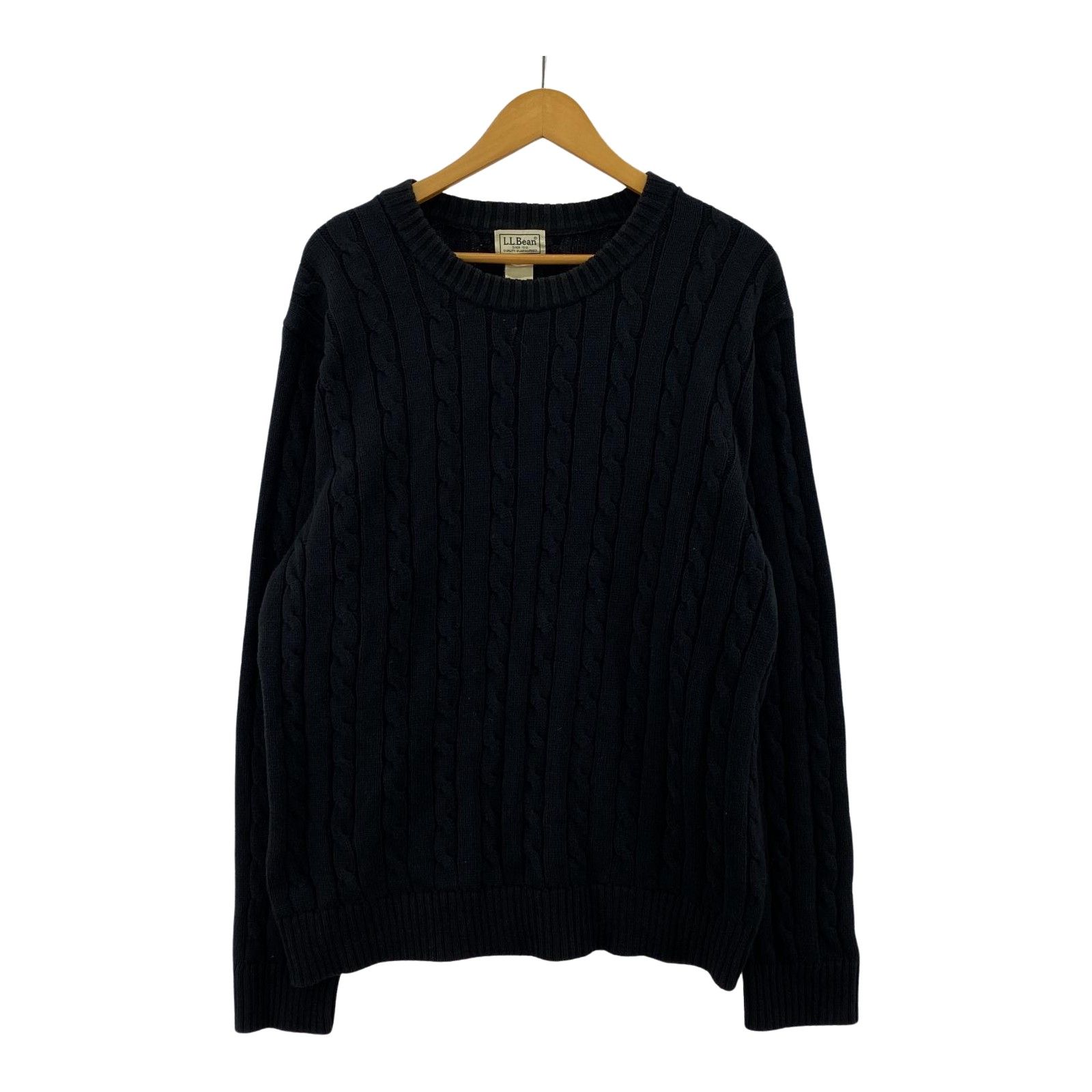 L.L.Bean  エルエルビーン  ケーブルニットセーター sizeL/ブラック