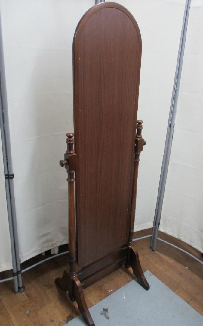 R069 高級 KARIMOKU カリモク コロニアル 姿見 スタンドミラー美品 