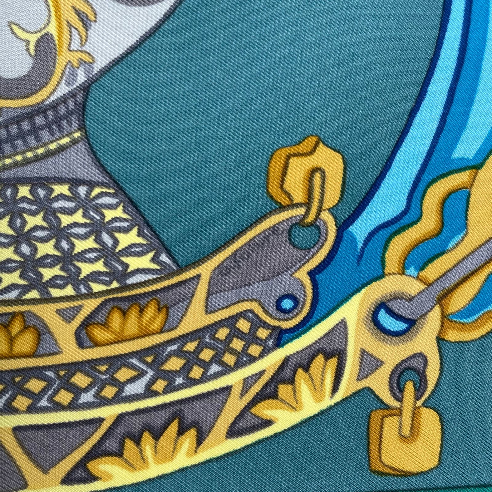 極美品 HERMES エルメス スカーフ カレ90 ARMETS et PANACHE 羽飾りの