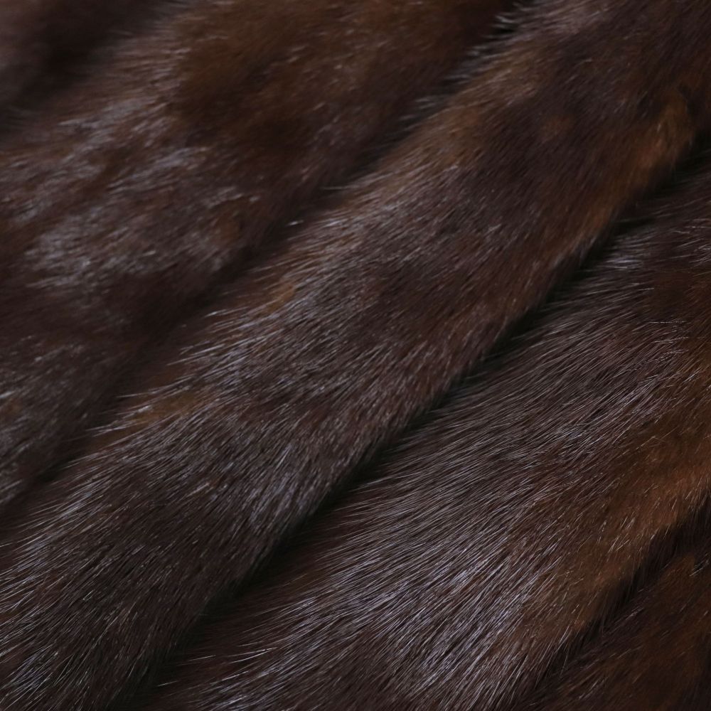 約39cm袖丈美品▼TOGU MINK ミンク 裏地ロゴ柄 本毛皮コート ダークブラウン 毛質艶やか・柔らか◎