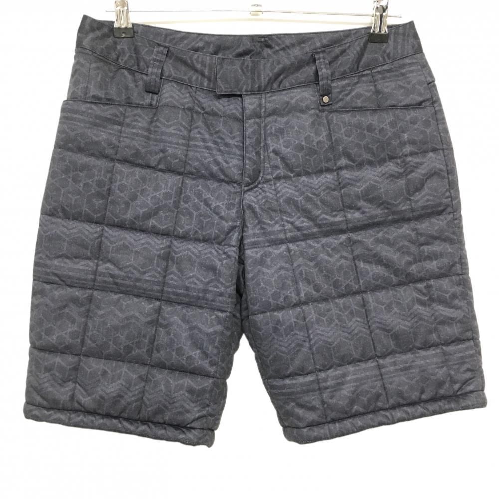 【超美品】アディダス 中綿ハーフパンツ ネイビー 総柄 アディピュア レディース L/G ゴルフウェア adidas