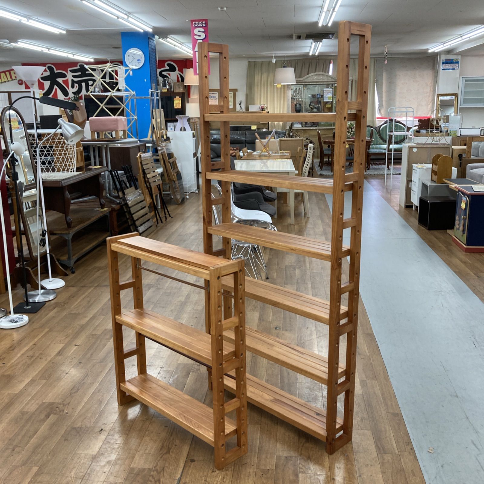 天井突っ張りシェルフラック 高さ175-200cm