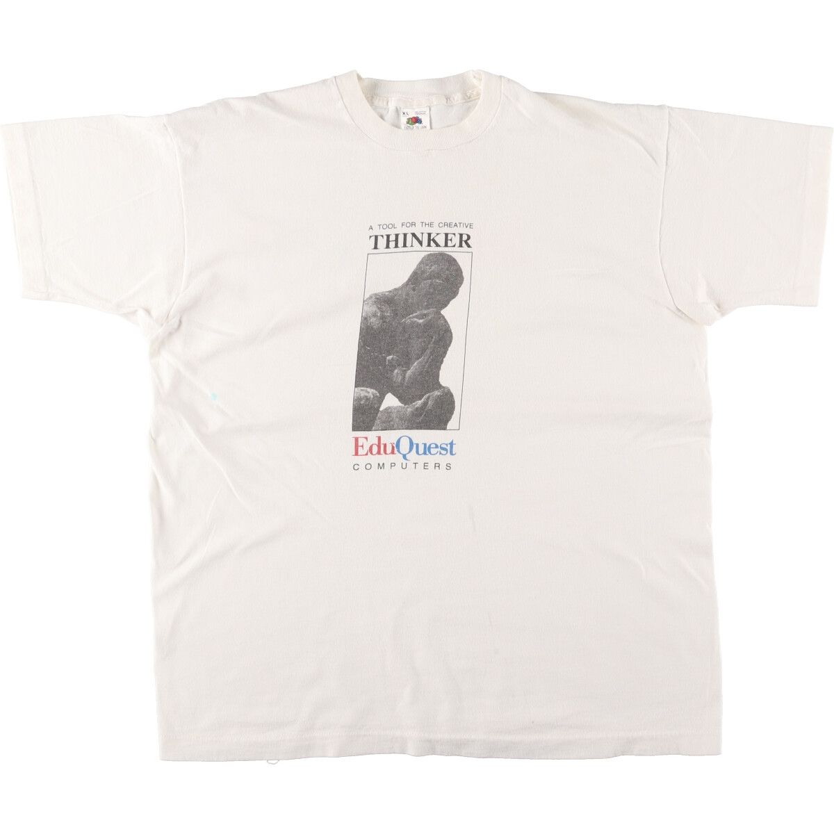 古着 90年代 フルーツオブザルーム FRUIT OF THE LOOM Edu Quest computers アドバタイジングTシャツ USA製 メンズXL/eaa453646