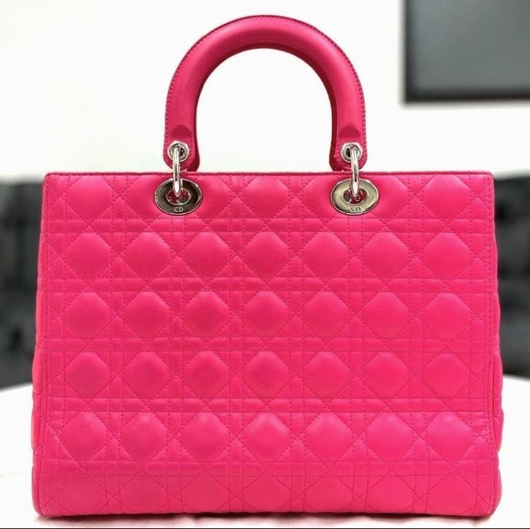 美品☆ レディディオール ラージ 2way ハンドバッグ 赤ピンク - メルカリ