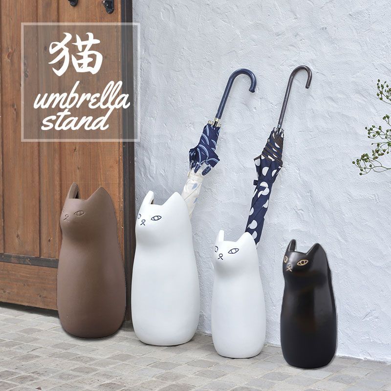 ❣ポルトガル製【可愛い猫型傘立て】陶器 白系 41q18JcurfL._AC_UF1000,