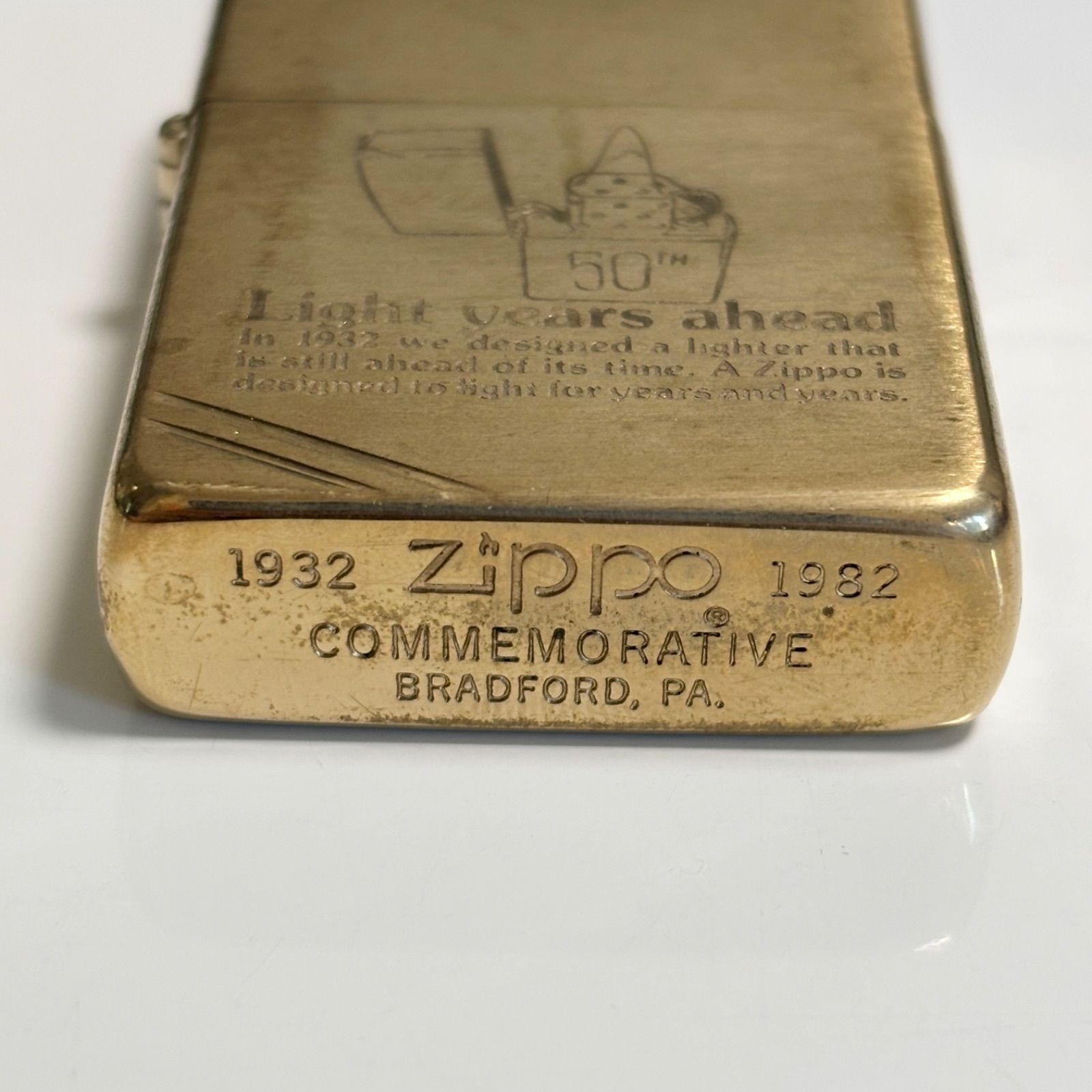 現状品】中古品 ZIPPO ジッポー ダイアゴナルライン 1932/1982 