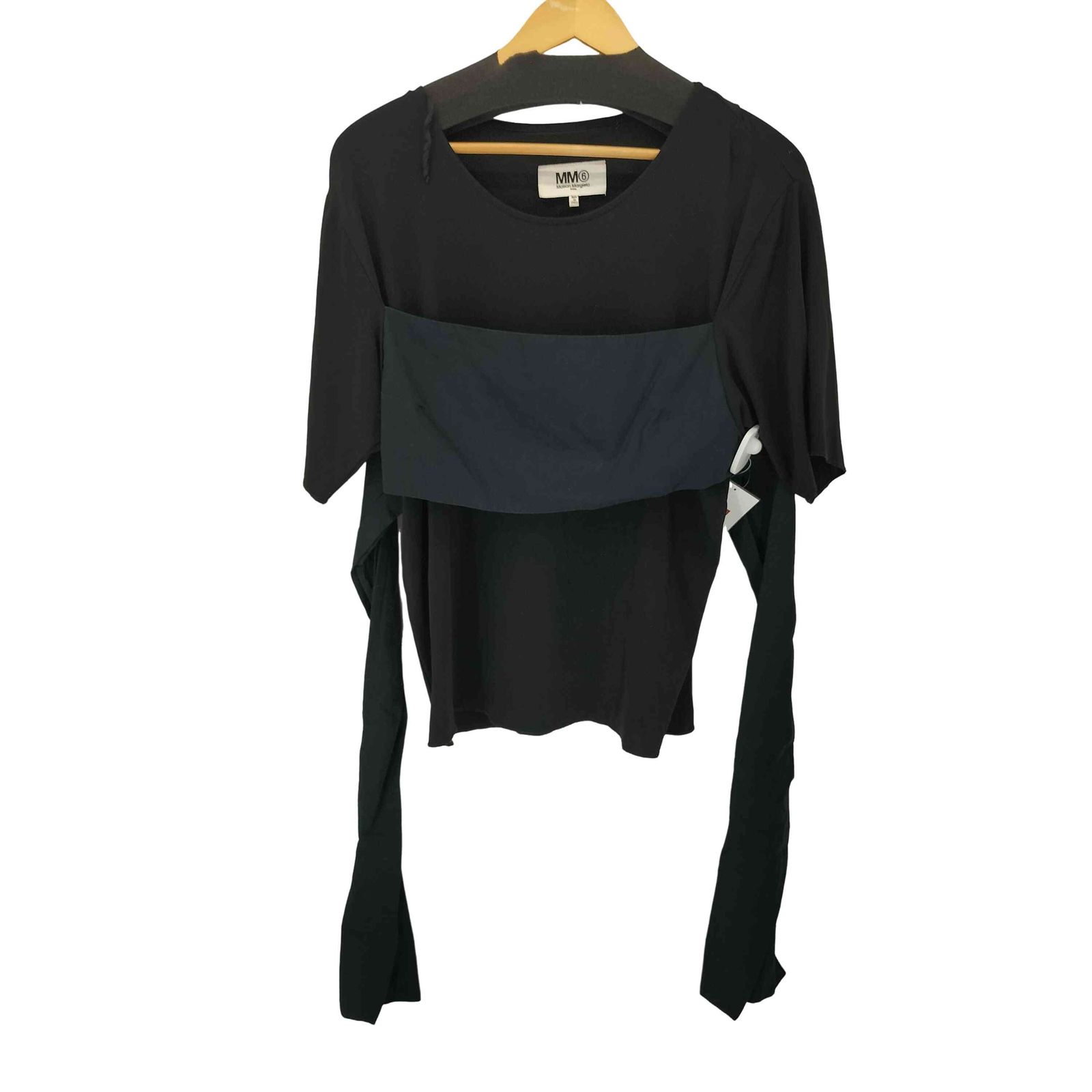 エムエムシックスメゾンマルジェラ MM6 Maison Margiela 17SS FABRIC INSERT T-SHIRT レディース import S