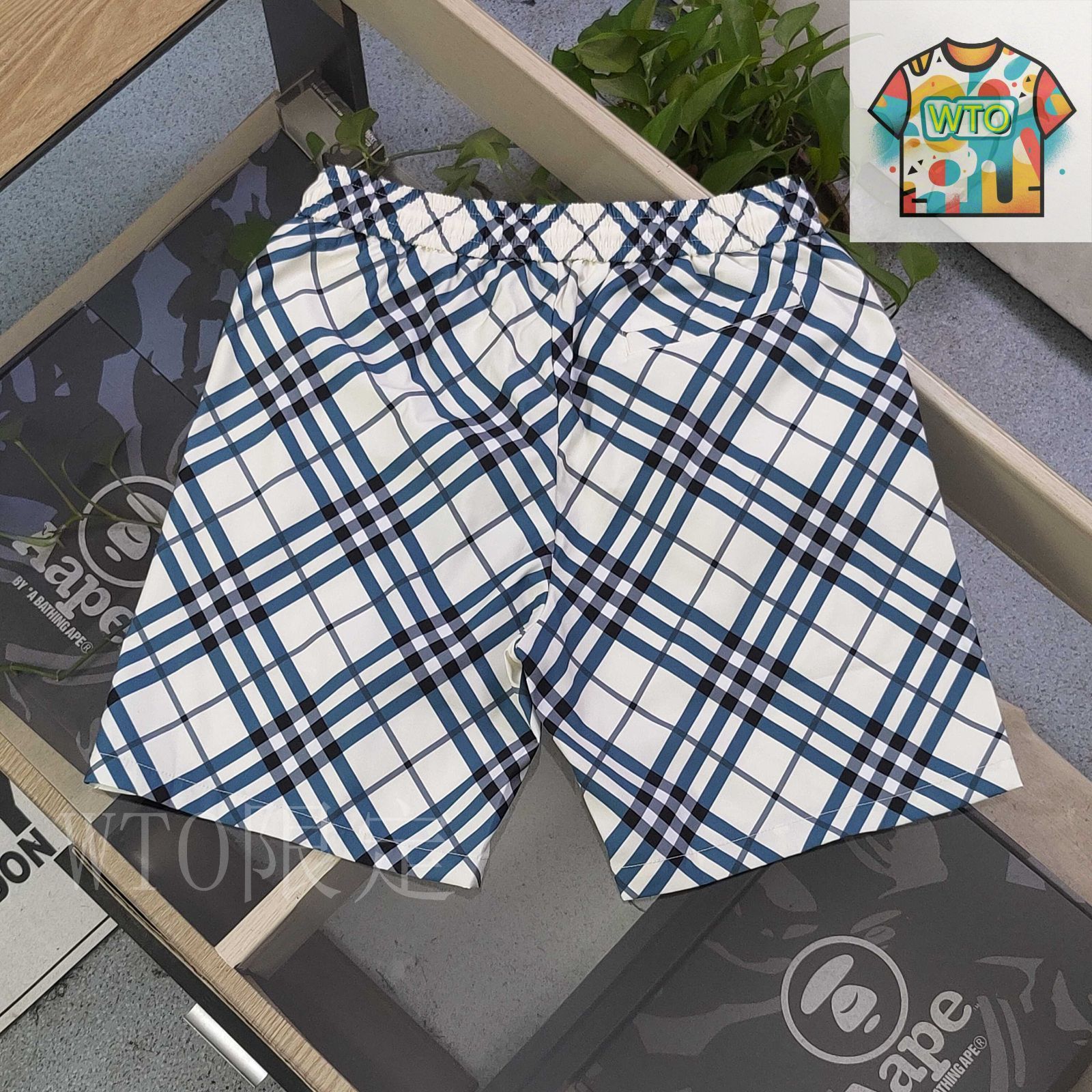 今日 Burberry 2025 クラシックチェック 速乾カップル半ズボン-1