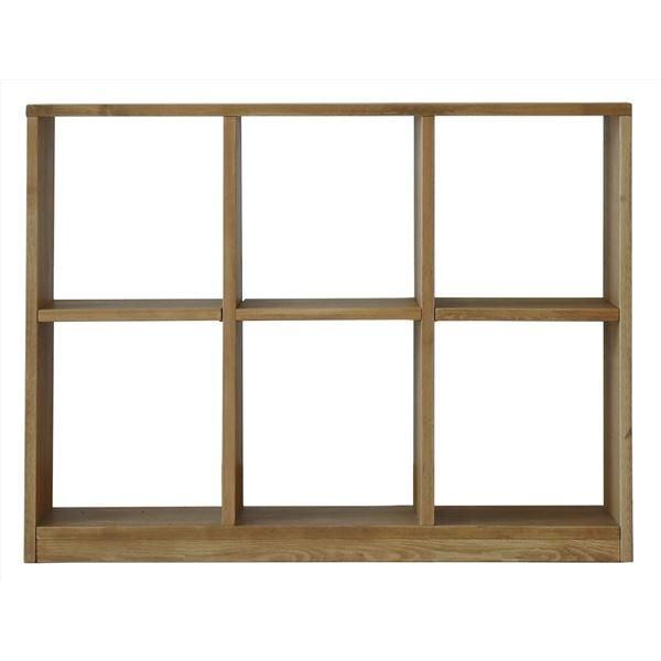 シェルフ 収納ラック 〔2×3段〕 ナチュラル 木製 パイン材 スリム 収納家具 オープンラック ローゼル〔代引不可〕