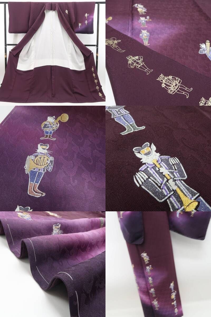 着物”猫の音楽隊が奏でる個性と気品”付下げ