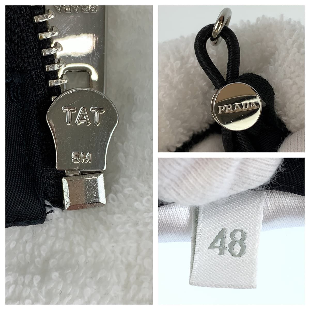 美品 PRADA プラダ テリークロス ジャケット サイズ48 ホワイト 白