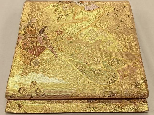 送料無料　本物保証　明時代花草文青華平碗　径14.5ｃｍ　① 平和屋着物◎六通柄袋帯 唐織 麗玲鈴 草花文 黒地 金糸 正絹