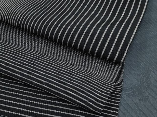 平和屋着物■極上　染色作家　斉藤三才　小紋　縞　黒地　逸品　CYAA2612s5 平和屋着物□極上 染色作家 斉藤三才 小紋 縞 黒地 逸品 CYAA2612s5