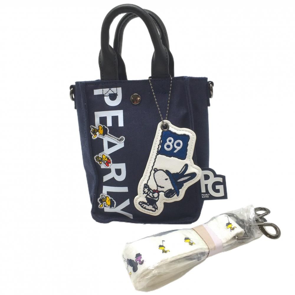 新品】パーリーゲイツ×PEANUTS 携帯ケース ネイビー×白 パーリー
