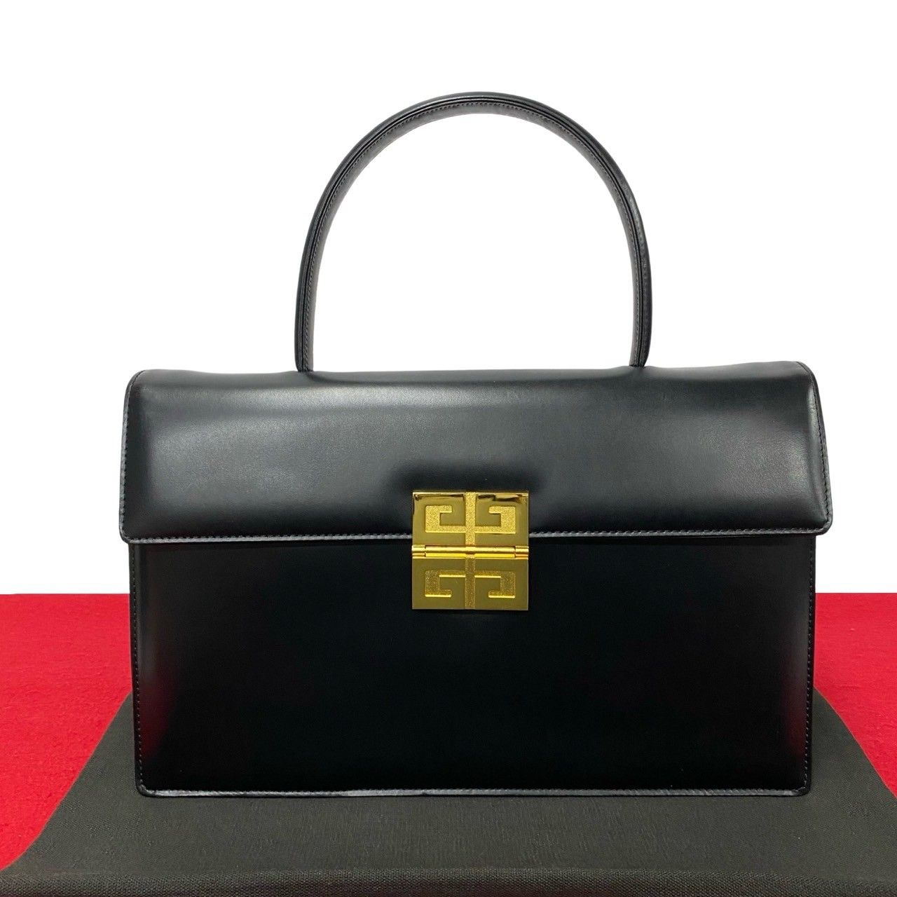 ほぼ未使用 希少品 GIVENCHY ジバンシィ 4G ロゴ 金具 カーフ