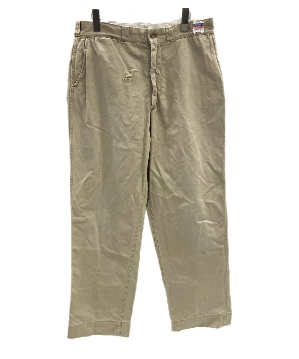 ビッグマック BIG MAC 50’s 50年代 PENNEY S ペニーズ 青赤タグ チノパン ワークパンツ 尿素ボタン GRIPPER ZIPPER VINTAGE ヴィンテージ チノパン ベージュ - 101MB-739