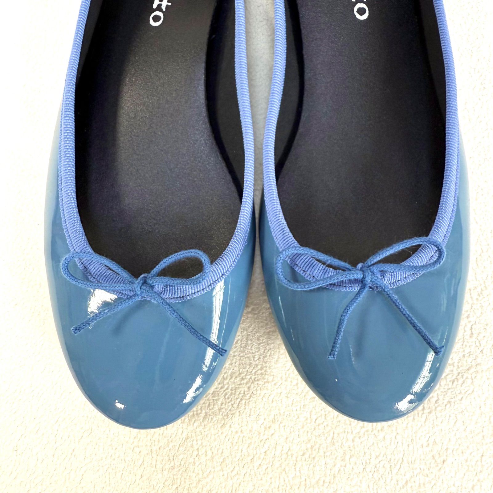 極美品✨レペット エナメル フラット バレエシューズ ブルー 38.5