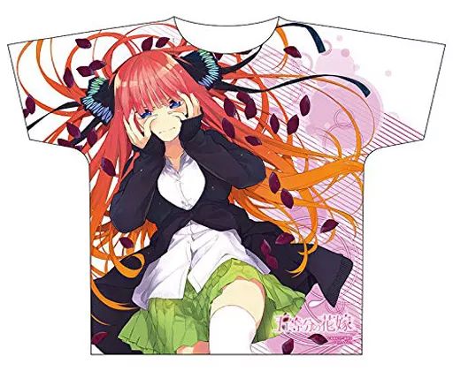 【】Tシャツ(キャラクター) 中野二乃 フルグラフィックTシャツ ホワイト フリーサイズ 「五等分の花嫁」