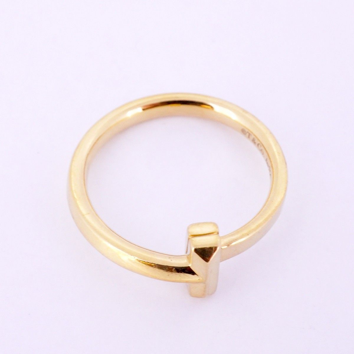 5jdb1033】ティファニー リング Tワン K18YG イエローゴールド 12号  