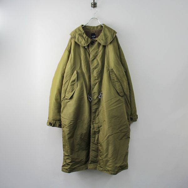 美品 定価9万 メンズ 45R フォーティーファイブアール ナイロン×ボアの908ダンボカラーコート 4/カーキ アウター【2400013232395】 新品45Rダンボカラーコート 美品 定価9万 メンズ 45R フォーティー